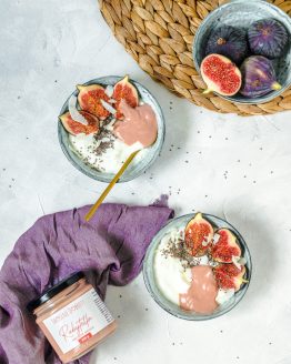 Rubytella ořechový krém 200g snídaně fíky jogurt v misce